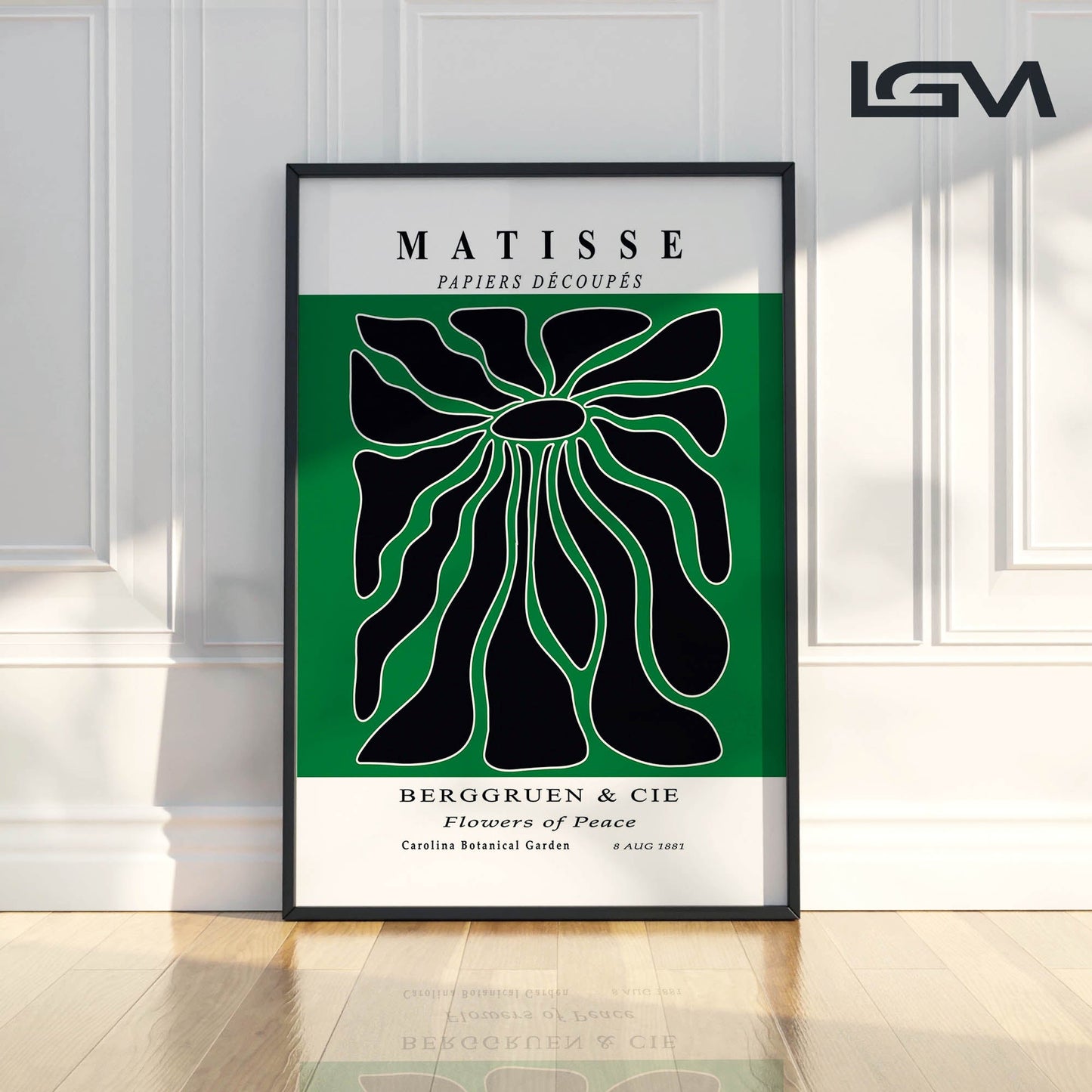 Radiant Bloom - Modern Matisse Inspired Geometric Wall Art β Luxury Glass Wall Decoration (Multiple Colors)