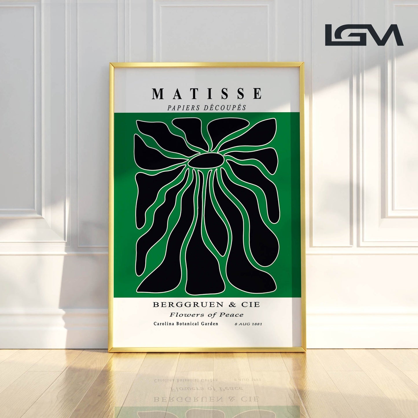 Radiant Bloom - Modern Matisse Inspired Geometric Wall Art β Luxury Glass Wall Decoration (Multiple Colors)