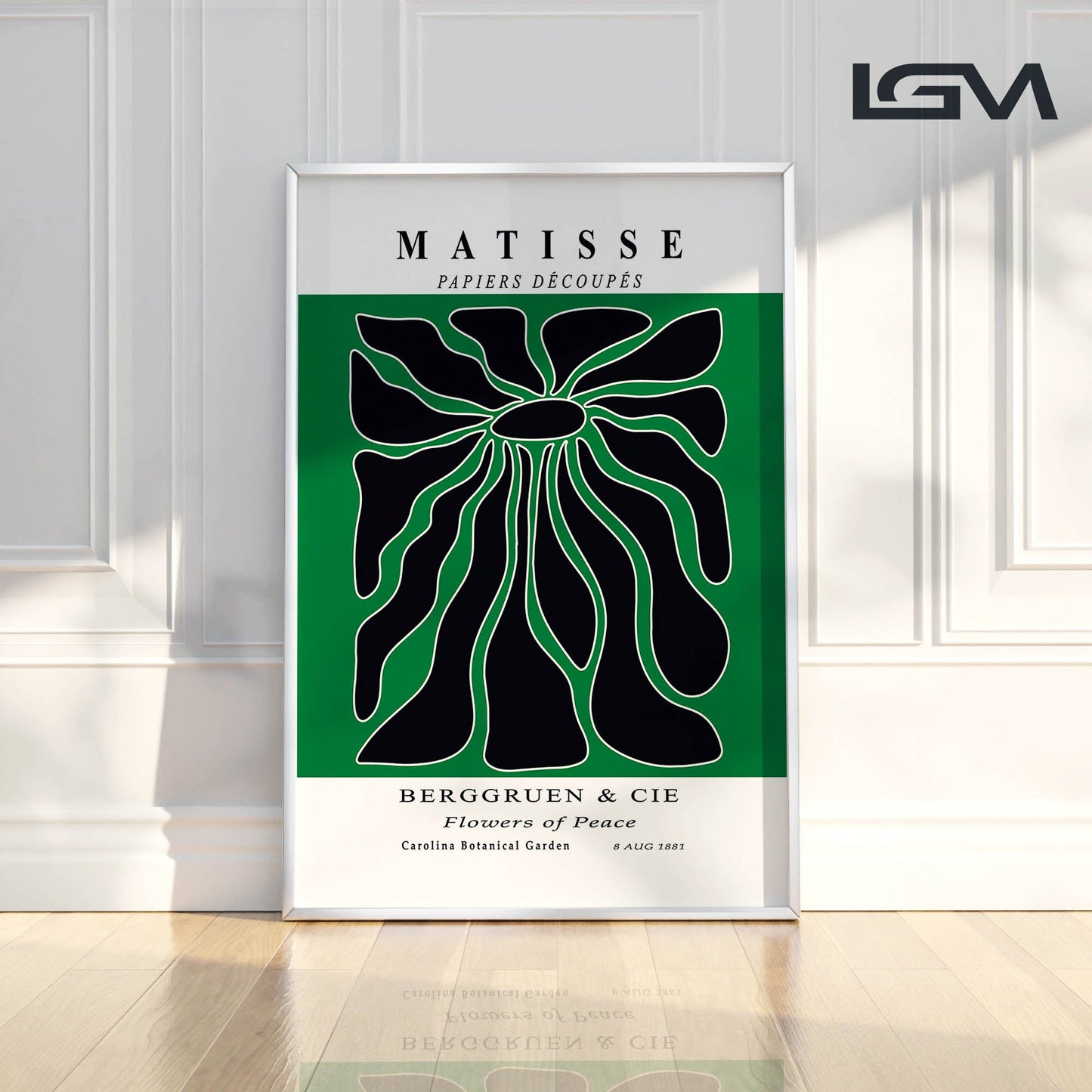 Radiant Bloom - Modern Matisse Inspired Geometric Wall Art β Luxury Glass Wall Decoration (Multiple Colors)