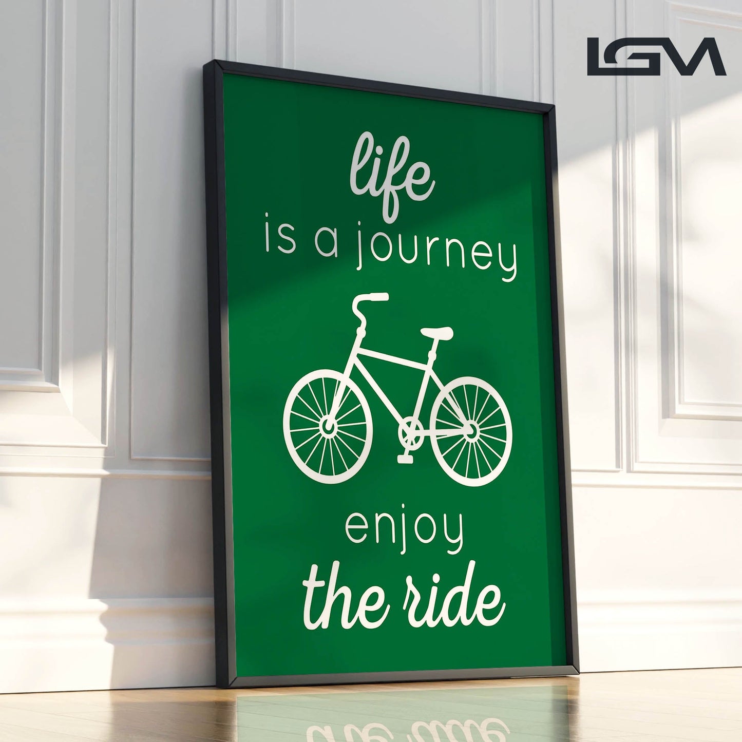 Life is a Journey, Enjoy the Ride - Luxury Glass Framed Wall Art (Multiple Colors)