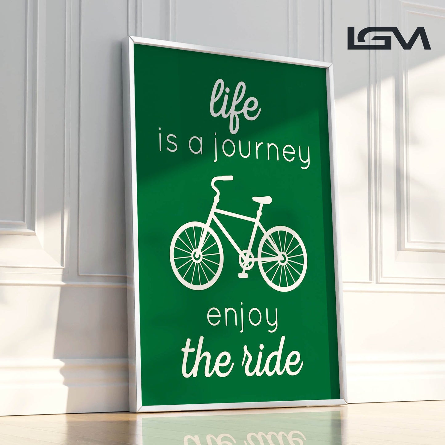 Life is a Journey, Enjoy the Ride - Luxury Glass Framed Wall Art (Multiple Colors)
