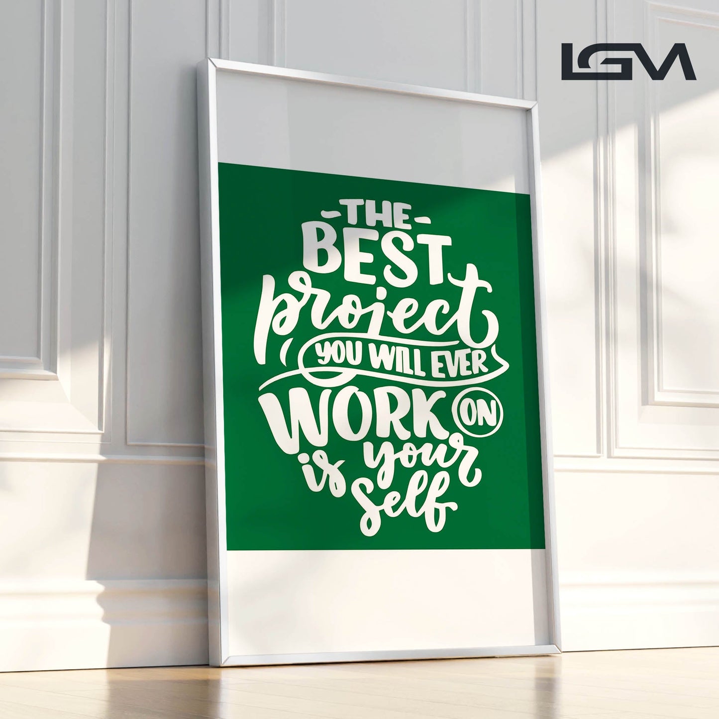 Elevate & Empower β The Best Project Is YOU - Luxury Glass Wall Art