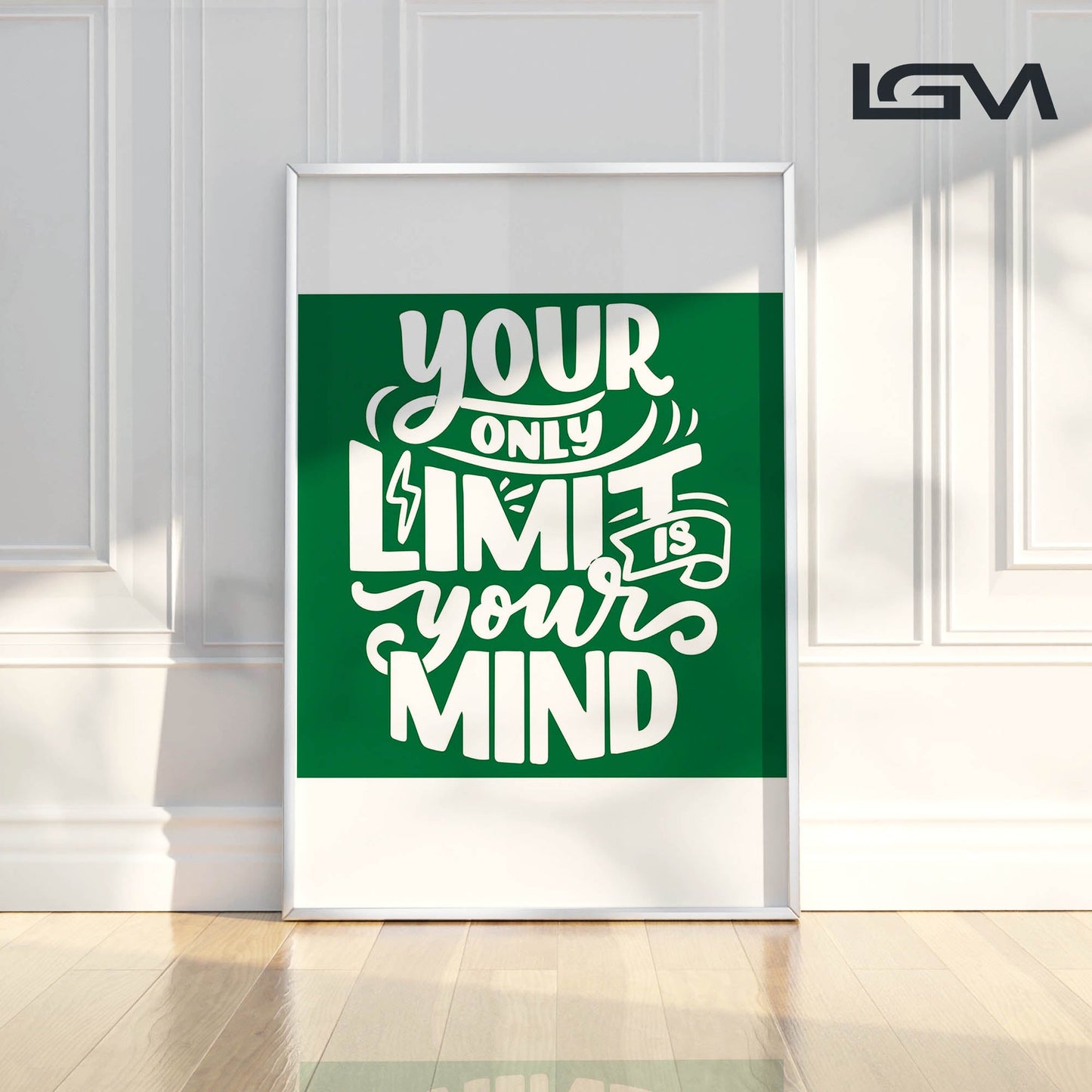 Your Only Limit is Your Mind - Luxury Glass Framed Wall Art (Multiple Colors)