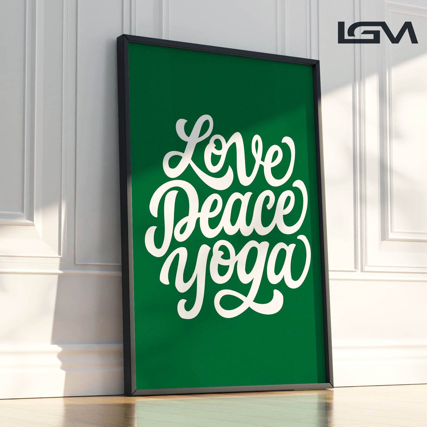 Love Peace Yoga - Luxury Framed Wall Art (Multiple Colors)