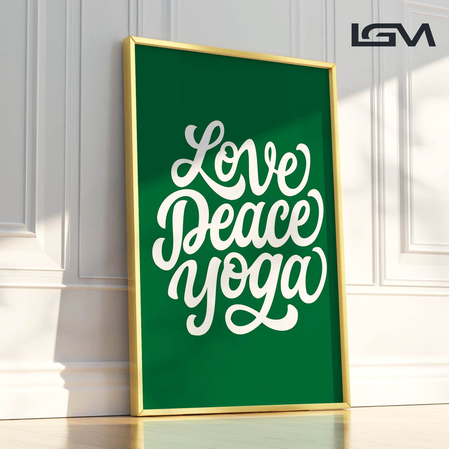 Love Peace Yoga - Luxury Framed Wall Art (Multiple Colors)