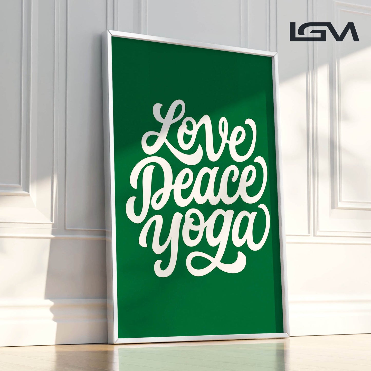 Love Peace Yoga - Luxury Framed Wall Art (Multiple Colors)