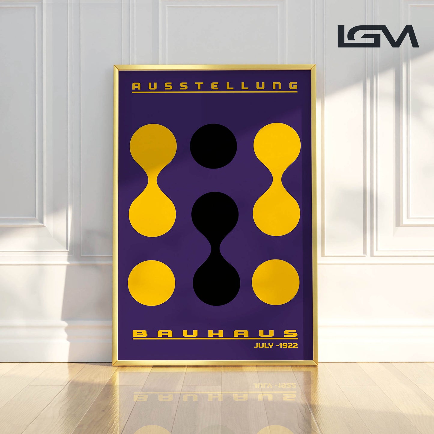 Form & Rhythm - Bauhaus Exhibition 1922 | Luxury Framed Glass Wall Art (Multiple Colors)