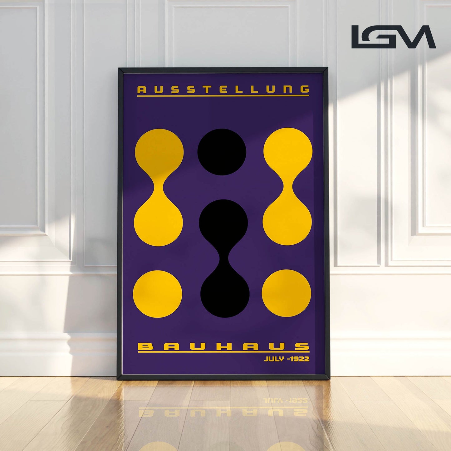 Form & Rhythm - Bauhaus Exhibition 1922 | Luxury Framed Glass Wall Art (Multiple Colors)