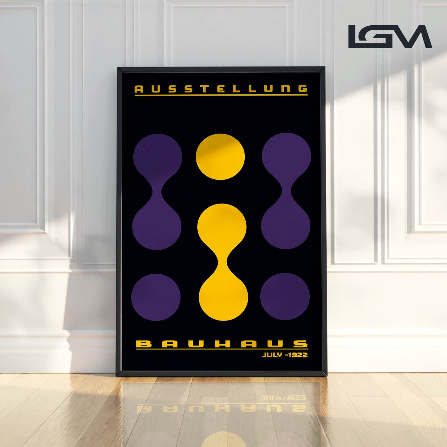 Modern Rhythm – Bauhaus Exhibition 1922 | Luxury Framed Glass Art (Multiple Colors)