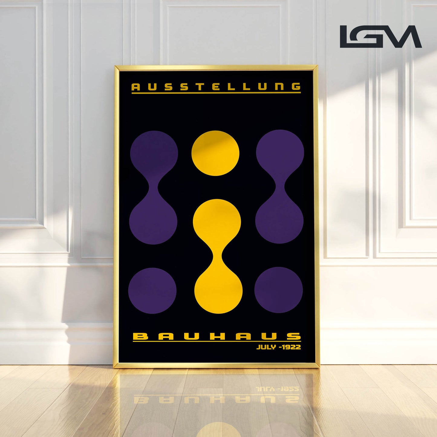 Modern Rhythm – Bauhaus Exhibition 1922 | Luxury Framed Glass Art (Multiple Colors)