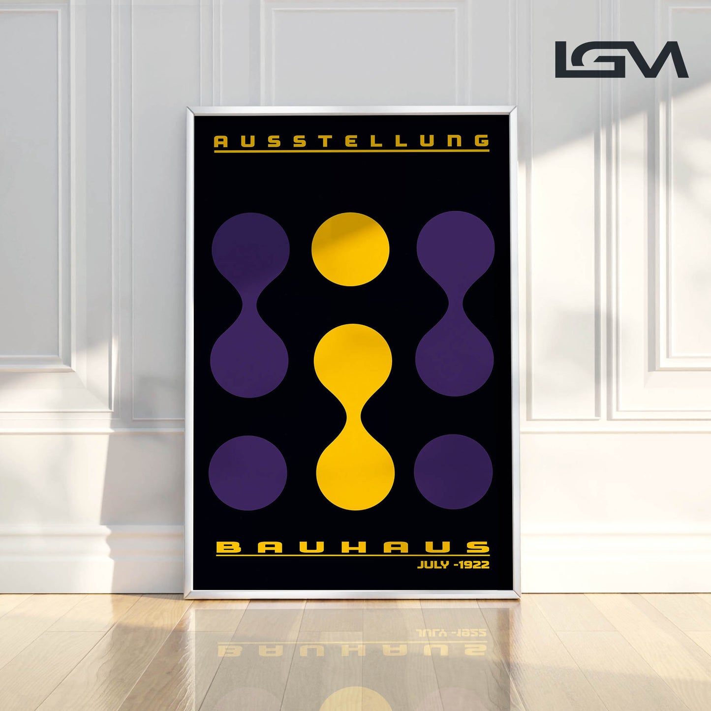 Modern Rhythm – Bauhaus Exhibition 1922 | Luxury Framed Glass Art (Multiple Colors)
