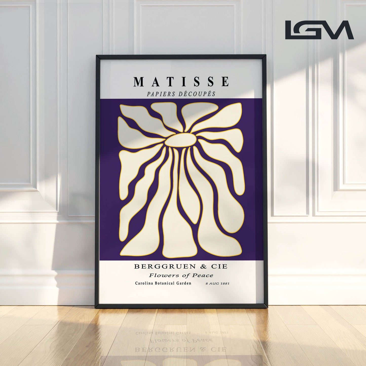 Timeless Elegance - Modern Matisse Inspired Geometric Wall Art β Luxury Glass Framed Wall Decoration (Multiple Colors)