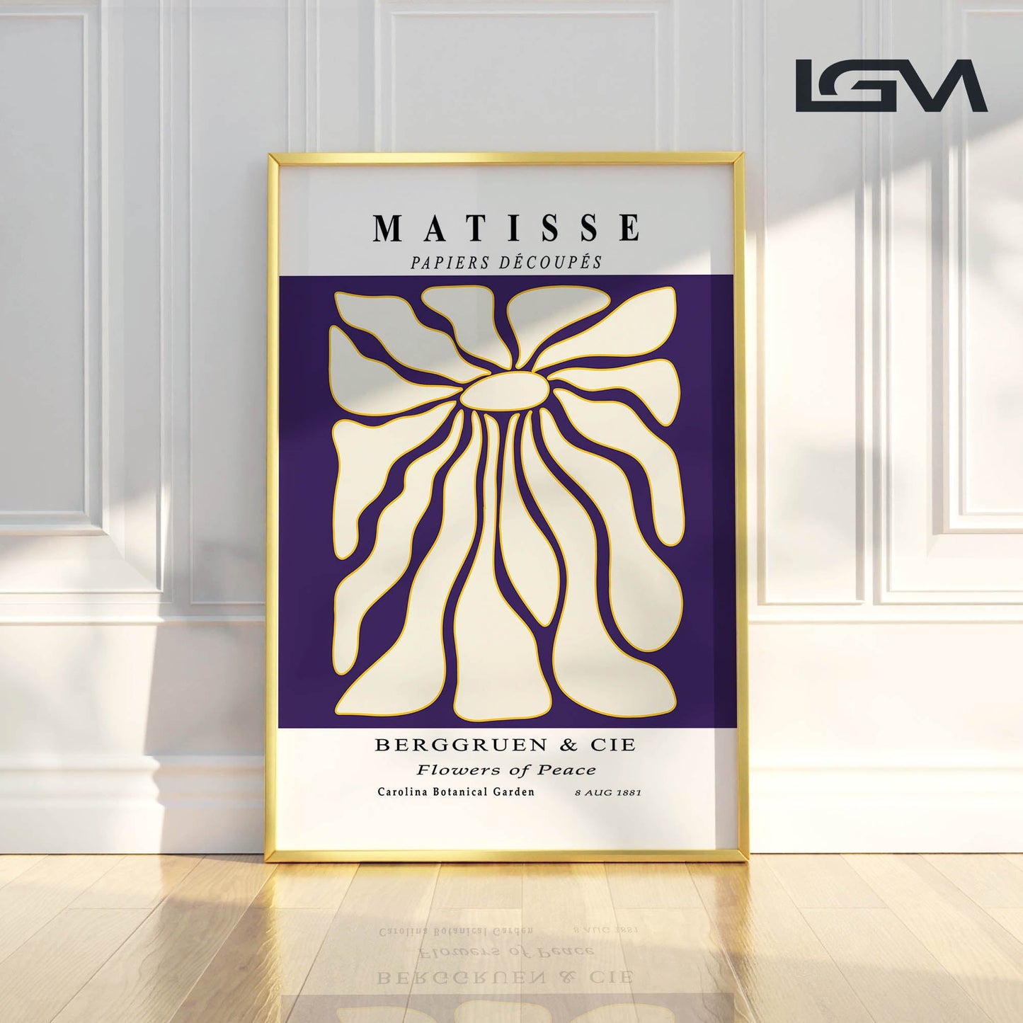 Timeless Elegance - Modern Matisse Inspired Geometric Wall Art β Luxury Glass Framed Wall Decoration (Multiple Colors)