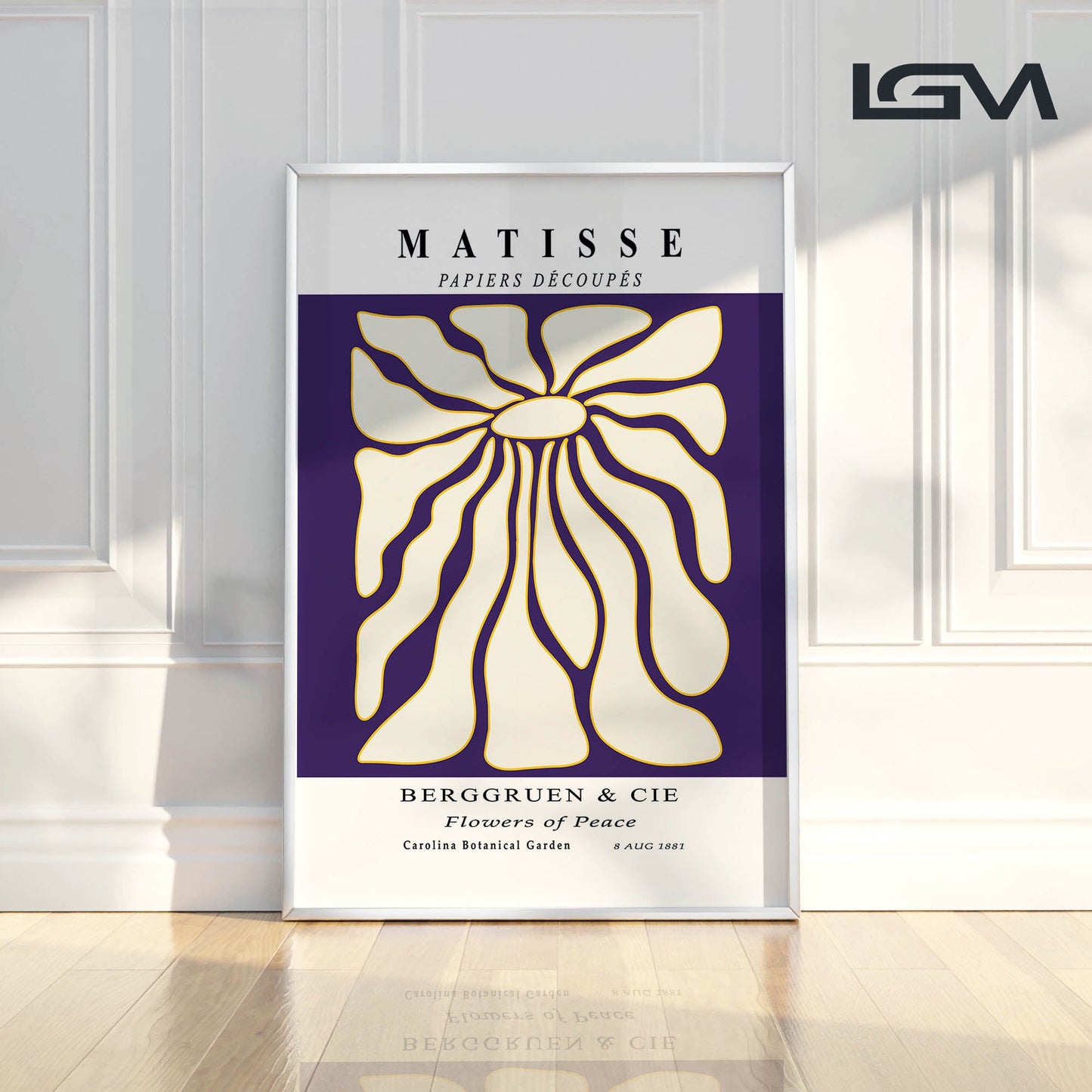 Timeless Elegance - Modern Matisse Inspired Geometric Wall Art β Luxury Glass Framed Wall Decoration (Multiple Colors)