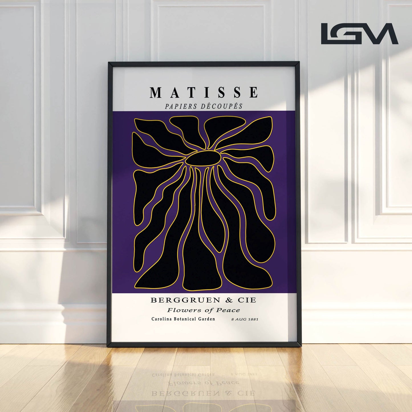 Radiant Bloom - Modern Matisse Inspired Geometric Wall Art β Luxury Glass Wall Decoration (Multiple Colors)