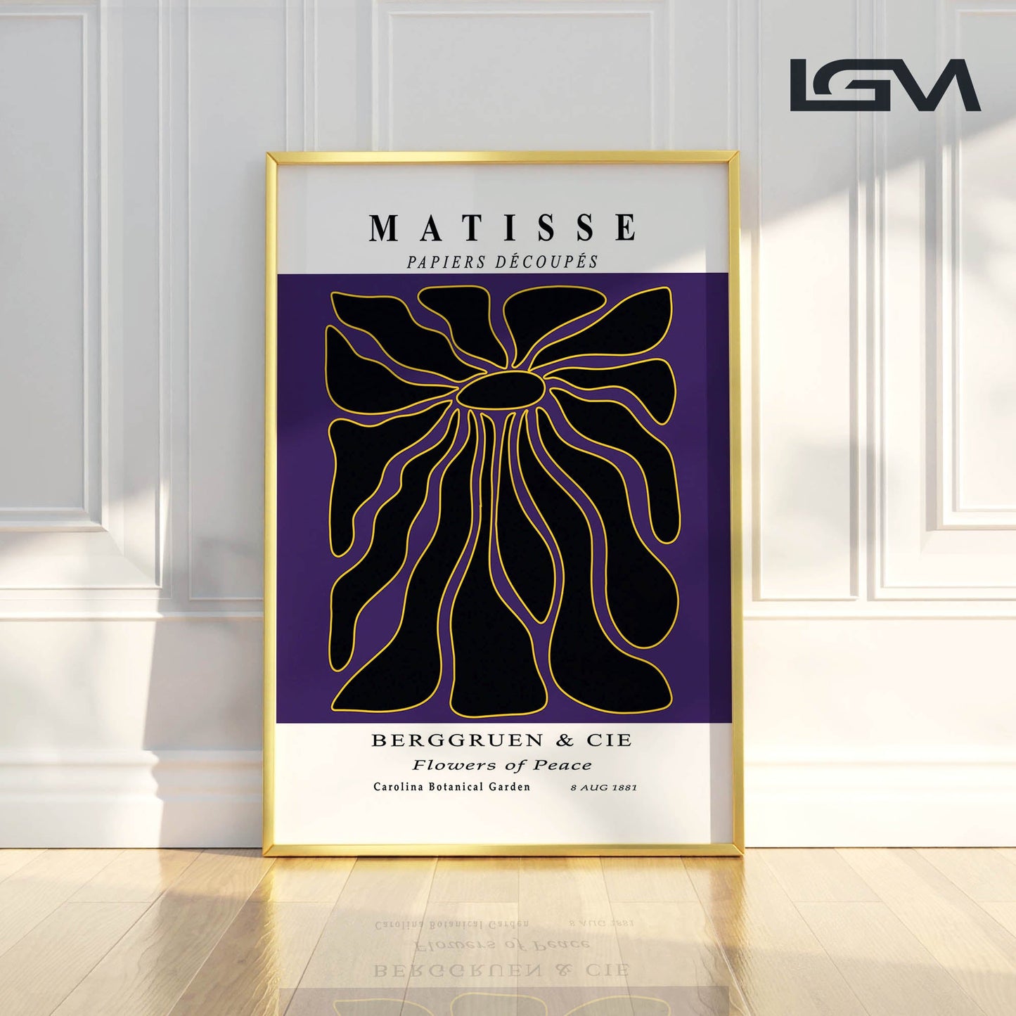 Radiant Bloom - Modern Matisse Inspired Geometric Wall Art β Luxury Glass Wall Decoration (Multiple Colors)