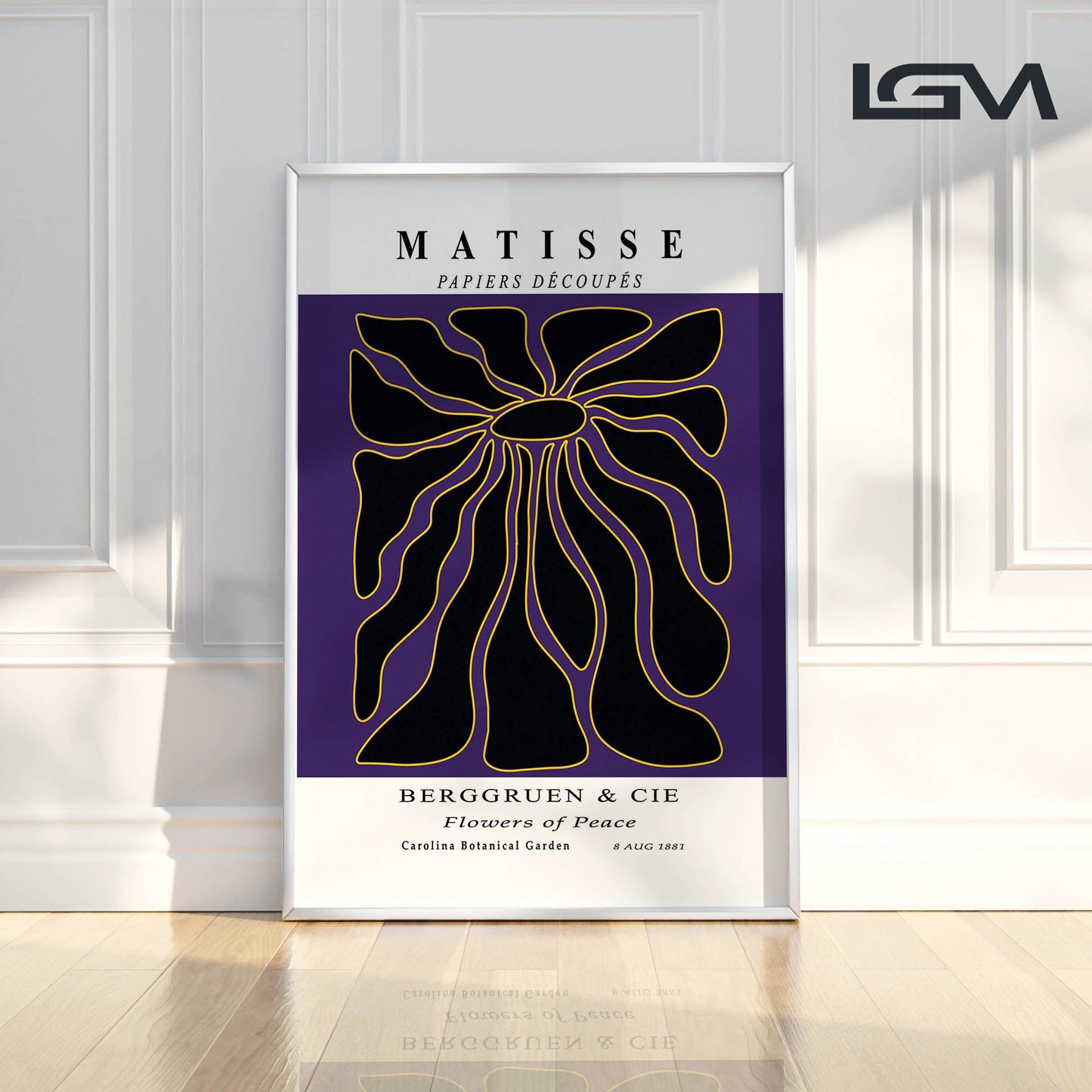 Radiant Bloom - Modern Matisse Inspired Geometric Wall Art β Luxury Glass Wall Decoration (Multiple Colors)