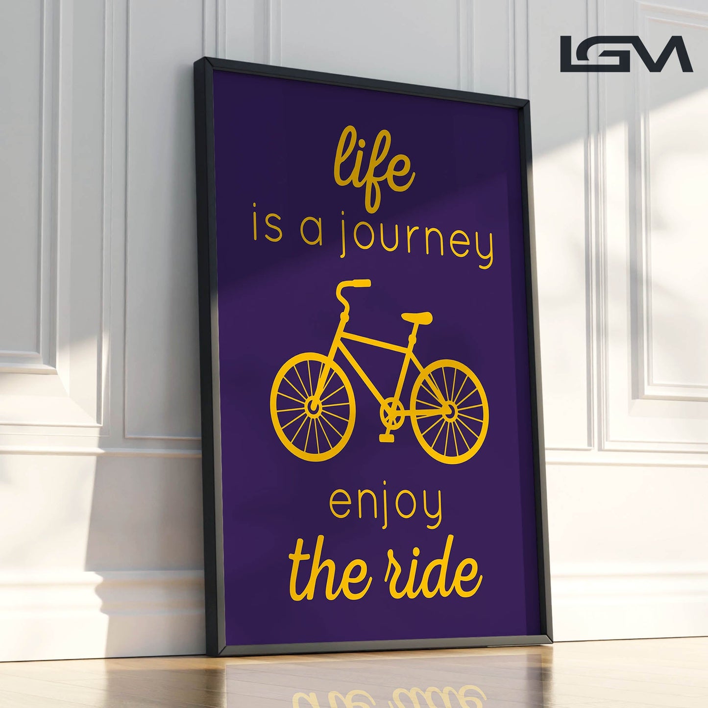 Life is a Journey, Enjoy the Ride - Luxury Glass Framed Wall Art (Multiple Colors)