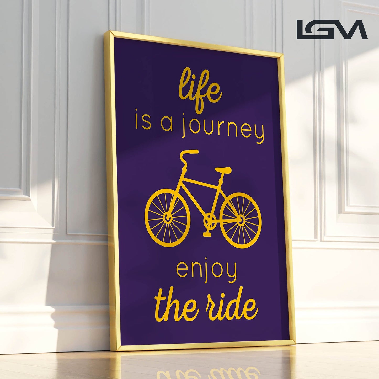 Life is a Journey, Enjoy the Ride - Luxury Glass Framed Wall Art (Multiple Colors)