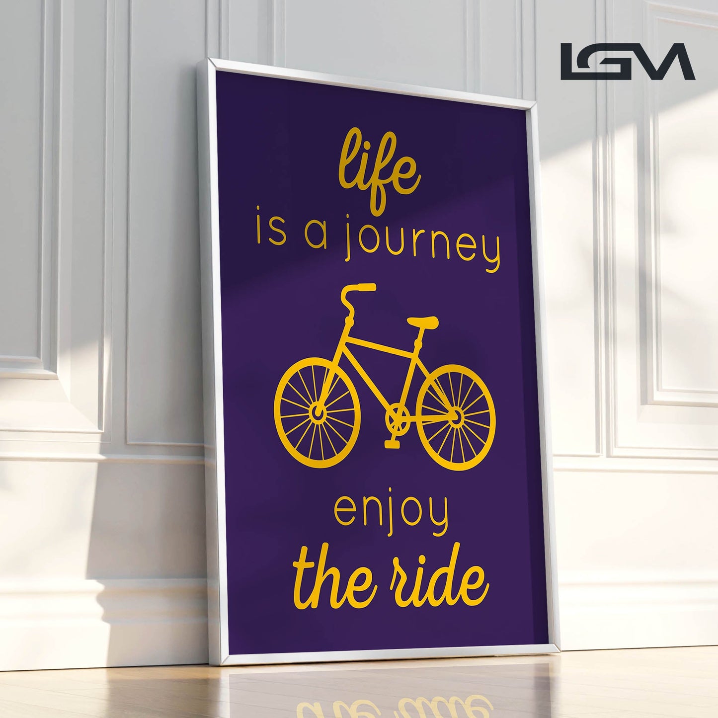 Life is a Journey, Enjoy the Ride - Luxury Glass Framed Wall Art (Multiple Colors)