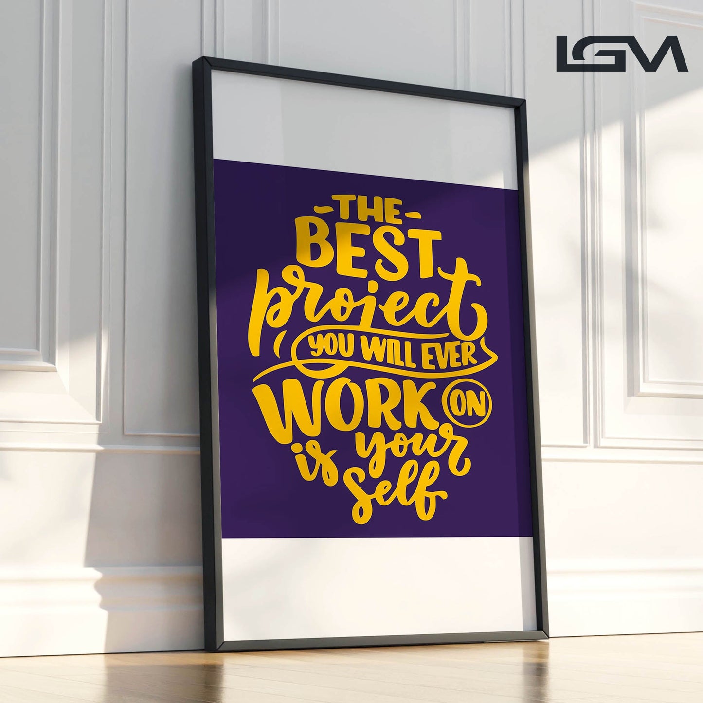 Elevate & Empower β The Best Project Is YOU - Luxury Glass Wall Art