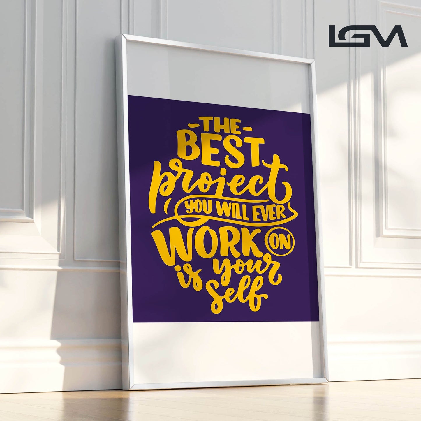 Elevate & Empower β The Best Project Is YOU - Luxury Glass Wall Art