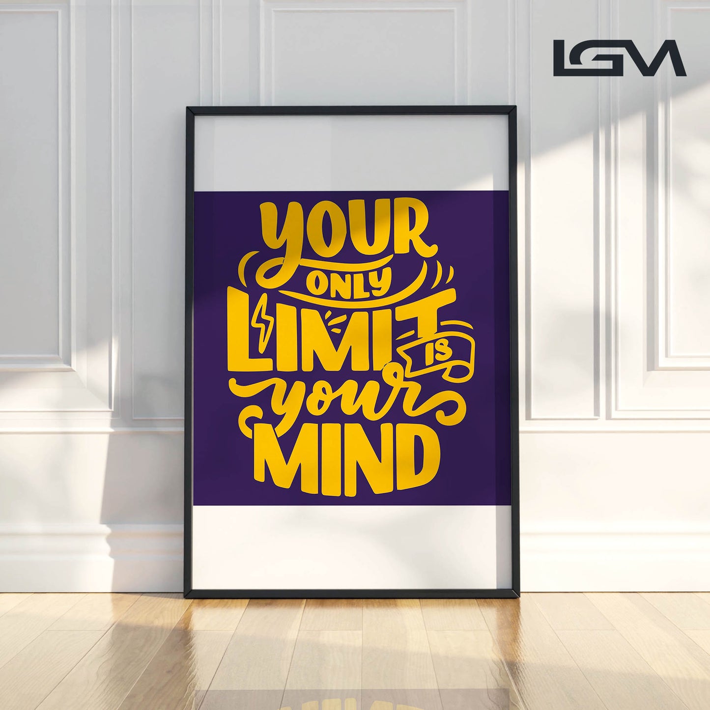 Your Only Limit is Your Mind - Luxury Glass Framed Wall Art (Multiple Colors)