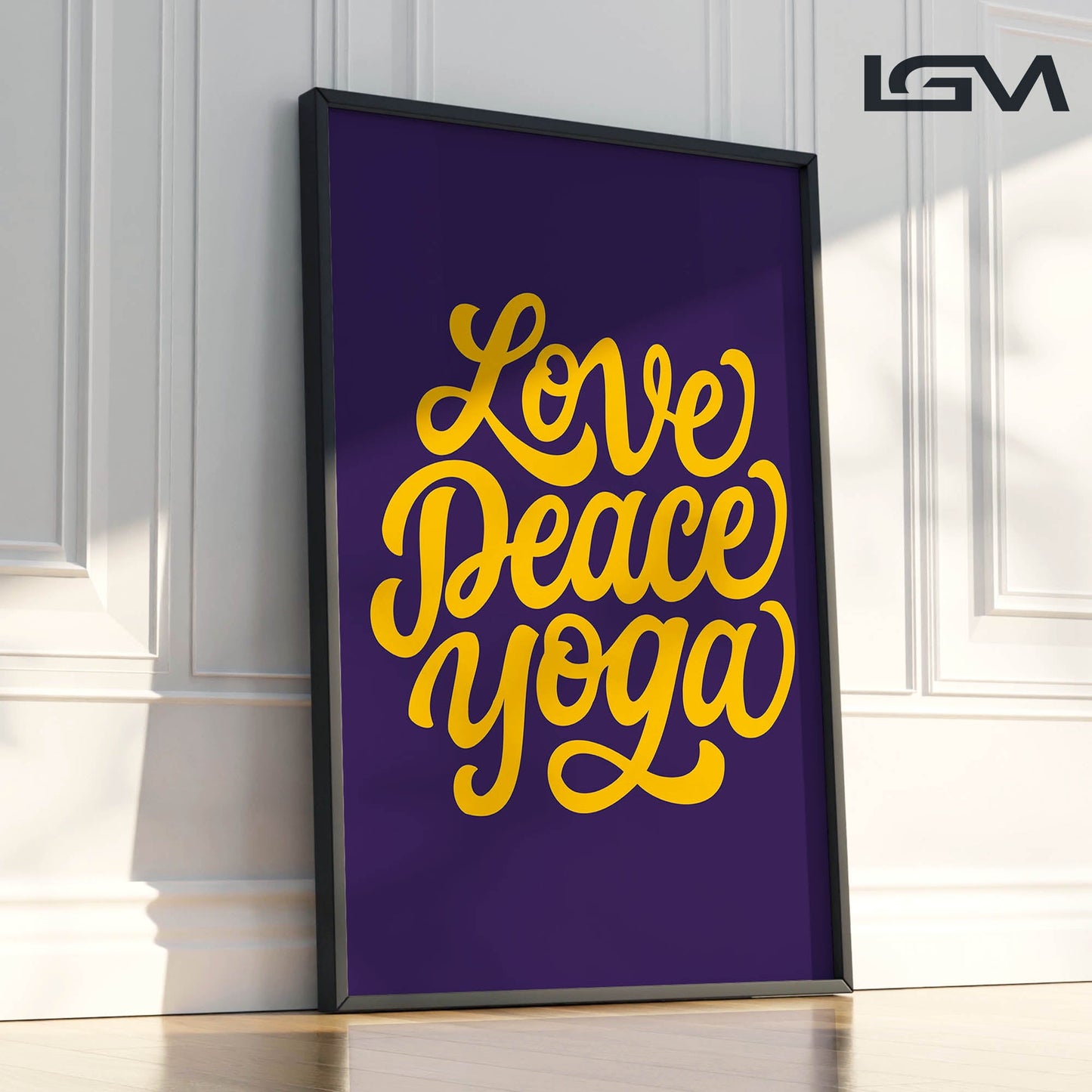 Love Peace Yoga - Luxury Framed Wall Art (Multiple Colors)