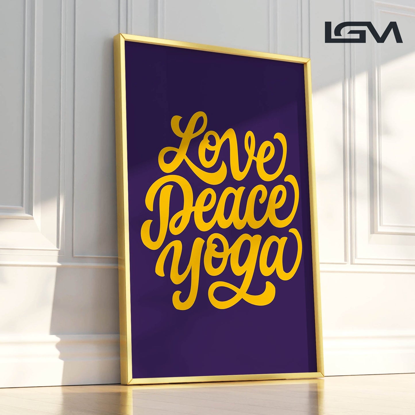 Love Peace Yoga - Luxury Framed Wall Art (Multiple Colors)