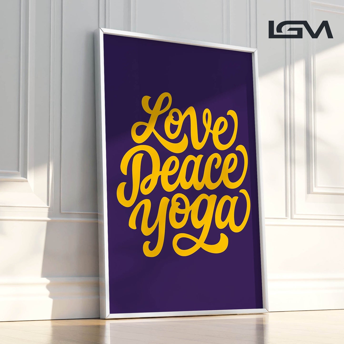 Love Peace Yoga - Luxury Framed Wall Art (Multiple Colors)