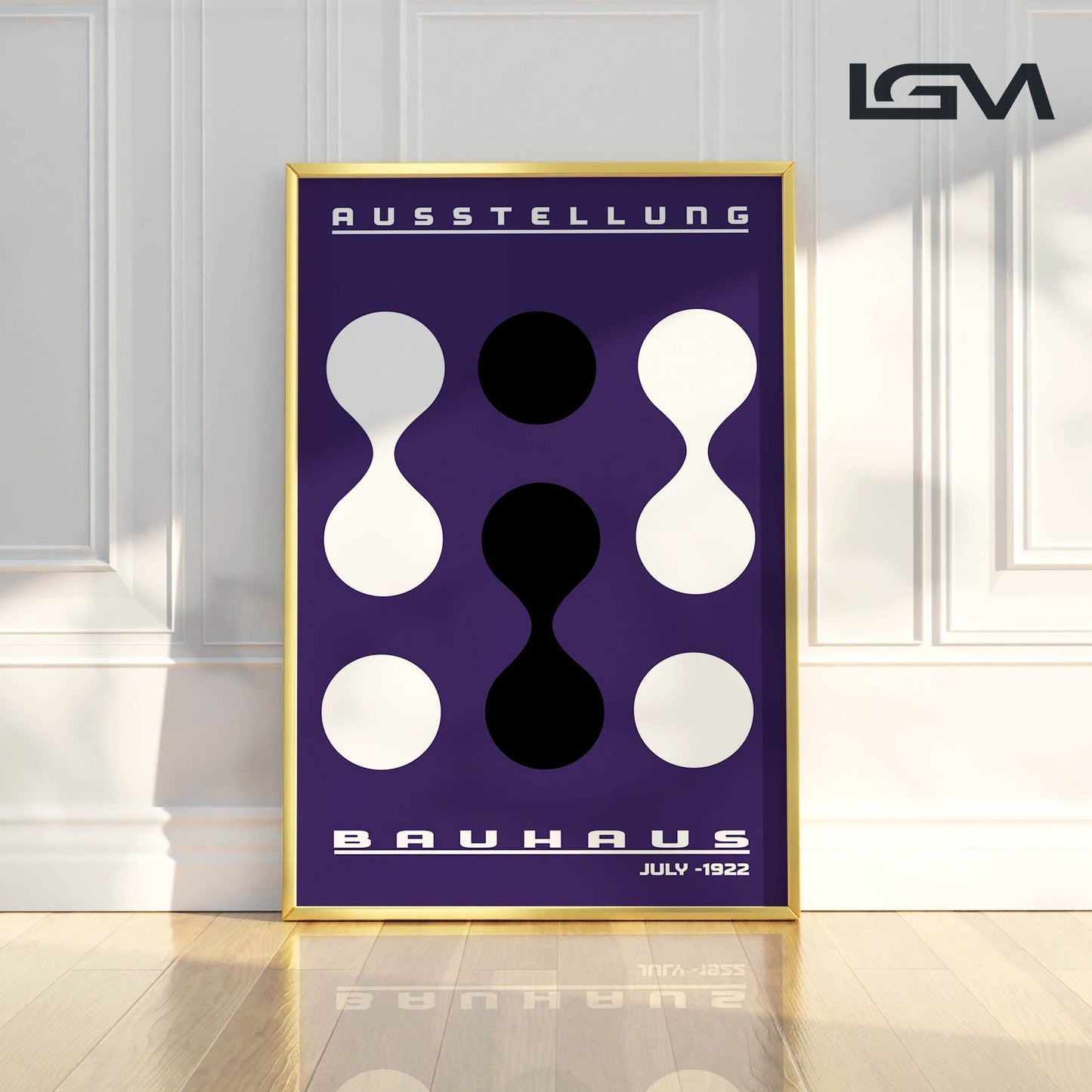 Form & Rhythm - Bauhaus Exhibition 1922 | Luxury Framed Glass Wall Art (Multiple Colors)