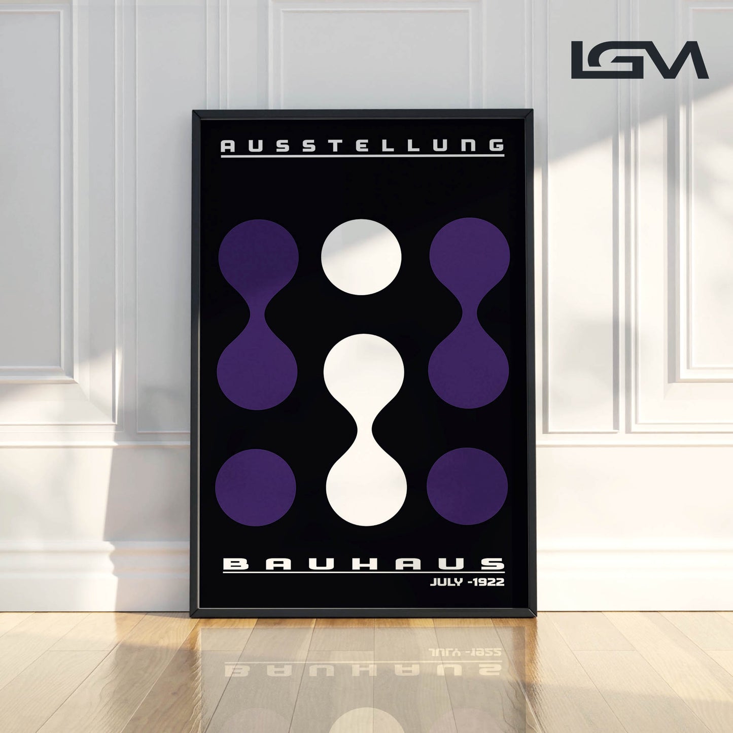 Modern Rhythm – Bauhaus Exhibition 1922 | Luxury Framed Glass Art (Multiple Colors)