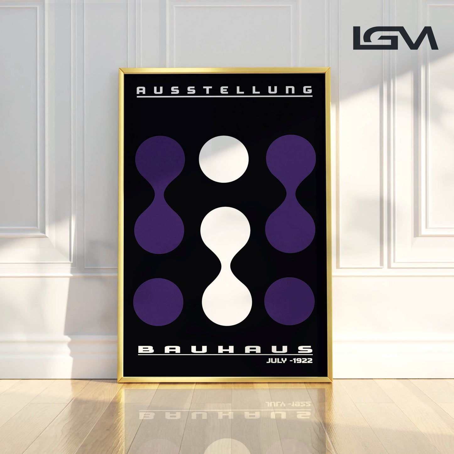 Modern Rhythm – Bauhaus Exhibition 1922 | Luxury Framed Glass Art (Multiple Colors)