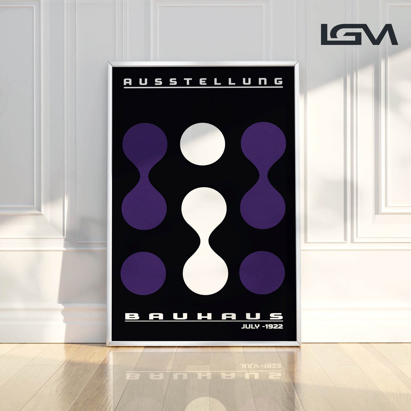 Modern Rhythm – Bauhaus Exhibition 1922 | Luxury Framed Glass Art (Multiple Colors)
