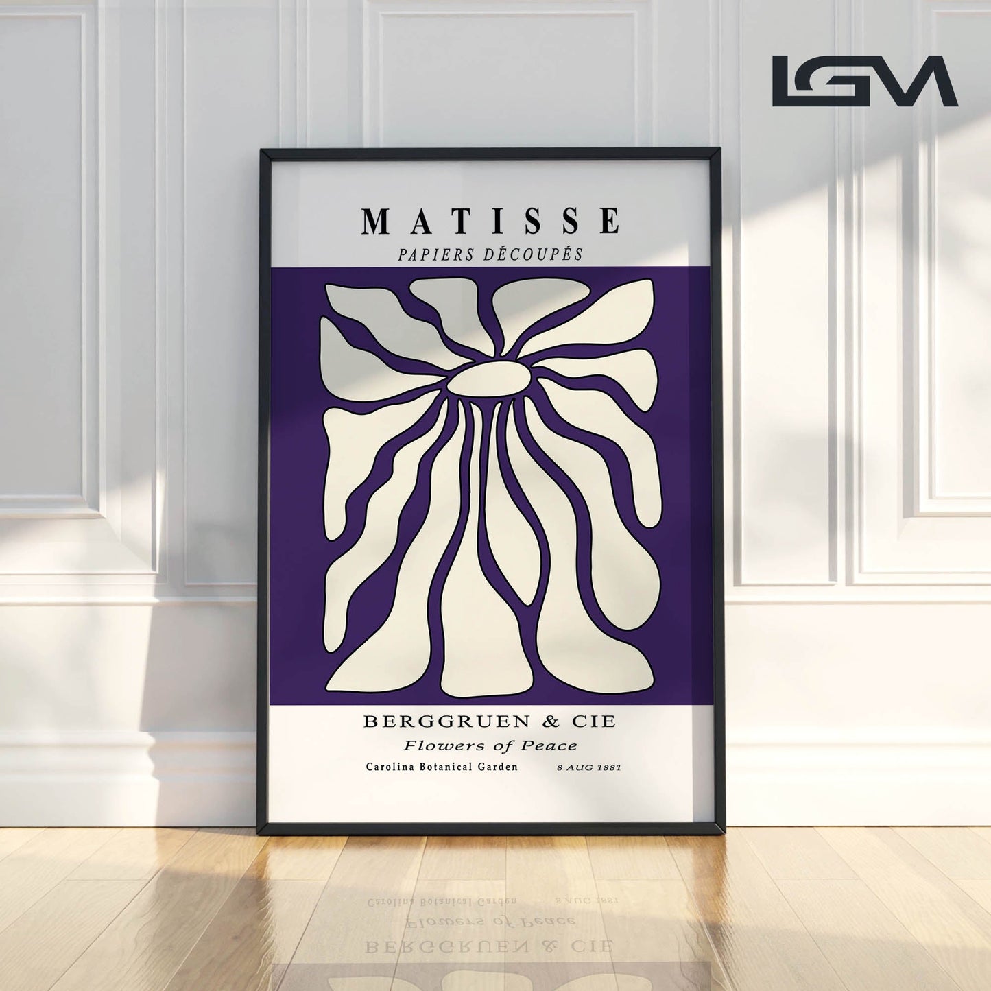Timeless Elegance - Modern Matisse Inspired Geometric Wall Art β Luxury Glass Framed Wall Decoration (Multiple Colors)