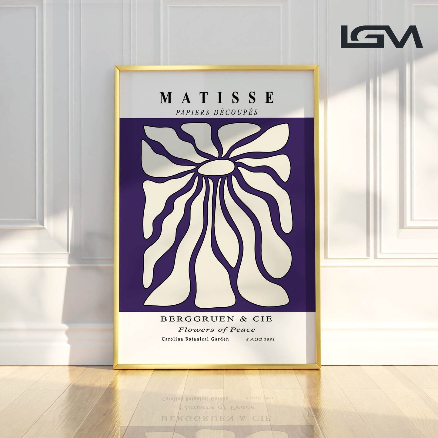 Timeless Elegance - Modern Matisse Inspired Geometric Wall Art β Luxury Glass Framed Wall Decoration (Multiple Colors)
