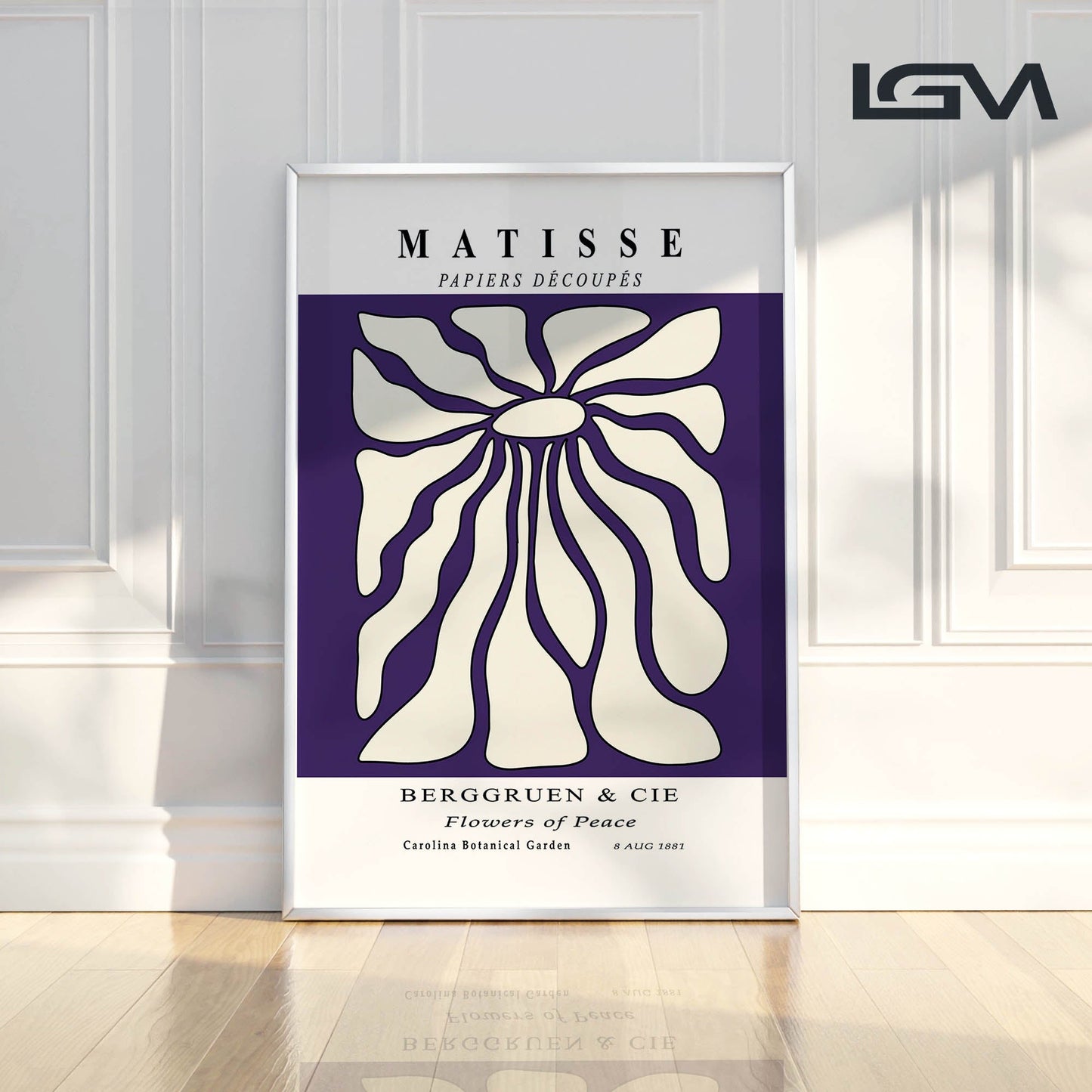 Timeless Elegance - Modern Matisse Inspired Geometric Wall Art β Luxury Glass Framed Wall Decoration (Multiple Colors)