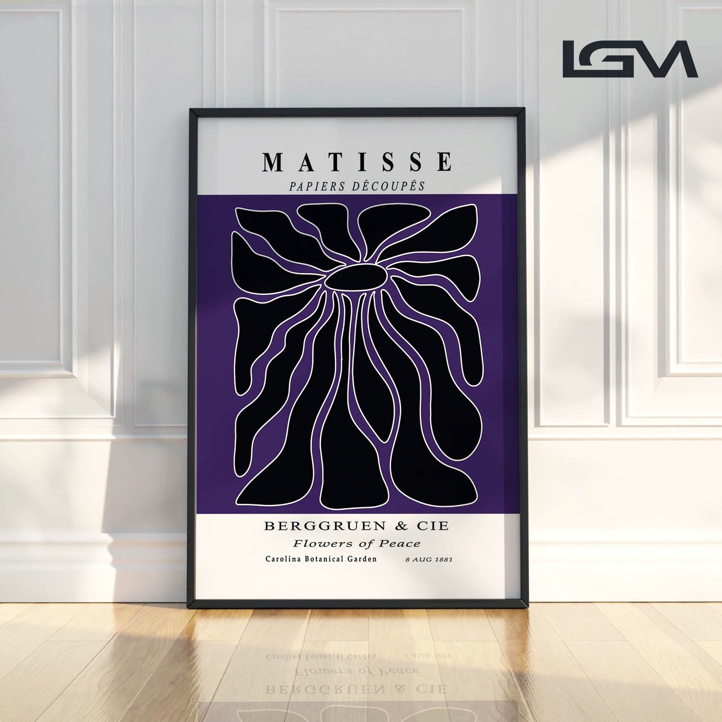 Radiant Bloom - Modern Matisse Inspired Geometric Wall Art β Luxury Glass Wall Decoration (Multiple Colors)