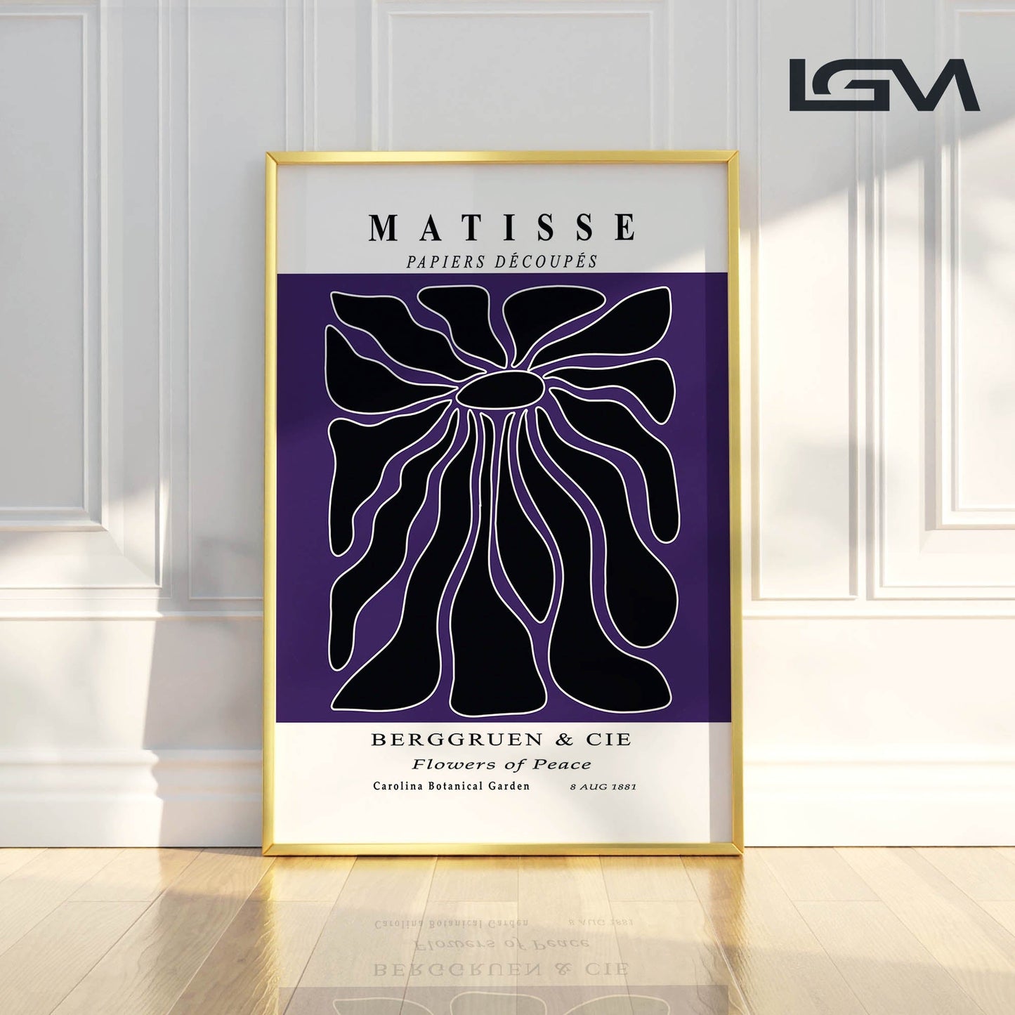 Radiant Bloom - Modern Matisse Inspired Geometric Wall Art β Luxury Glass Wall Decoration (Multiple Colors)