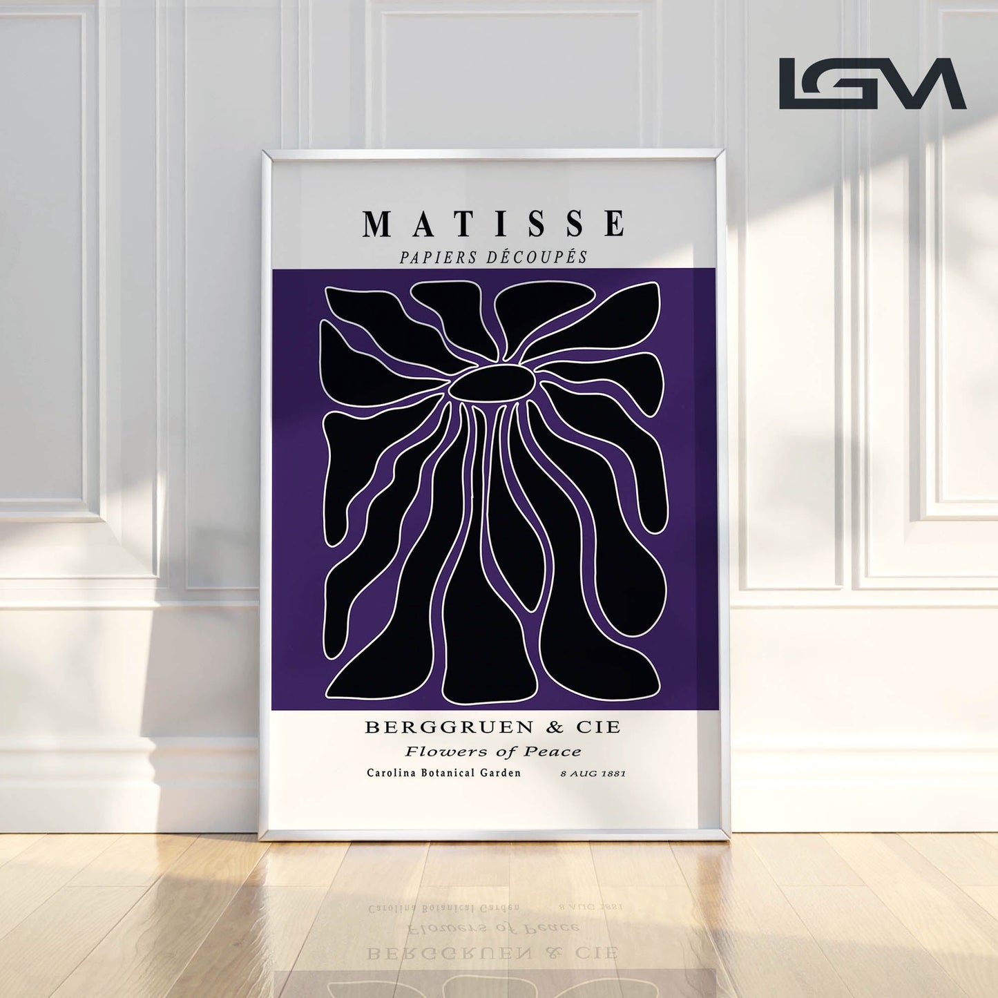 Radiant Bloom - Modern Matisse Inspired Geometric Wall Art β Luxury Glass Wall Decoration (Multiple Colors)