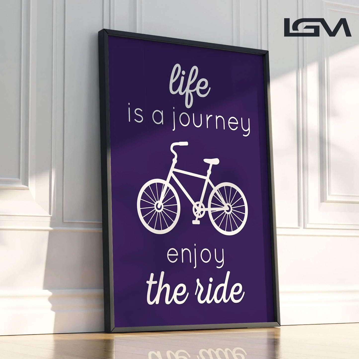 Life is a Journey, Enjoy the Ride - Luxury Glass Framed Wall Art (Multiple Colors)