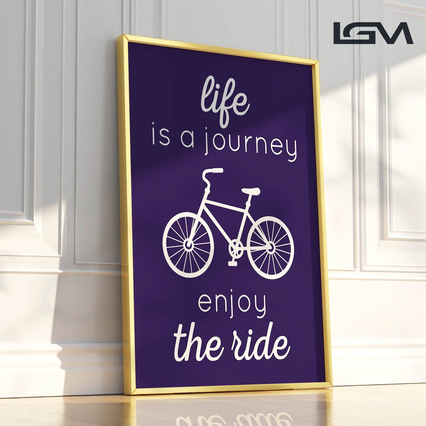 Life is a Journey, Enjoy the Ride - Luxury Glass Framed Wall Art (Multiple Colors)