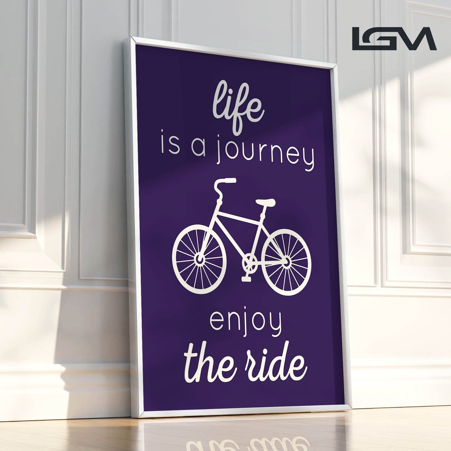 Life is a Journey, Enjoy the Ride - Luxury Glass Framed Wall Art (Multiple Colors)