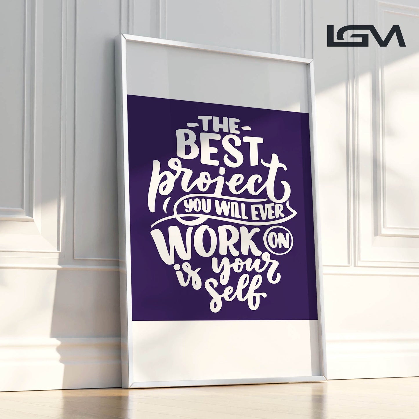 Elevate & Empower β The Best Project Is YOU - Luxury Glass Wall Art
