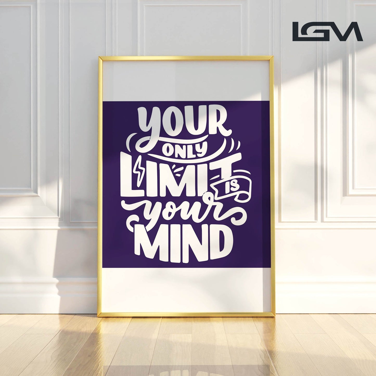 Your Only Limit is Your Mind - Luxury Glass Framed Wall Art (Multiple Colors)