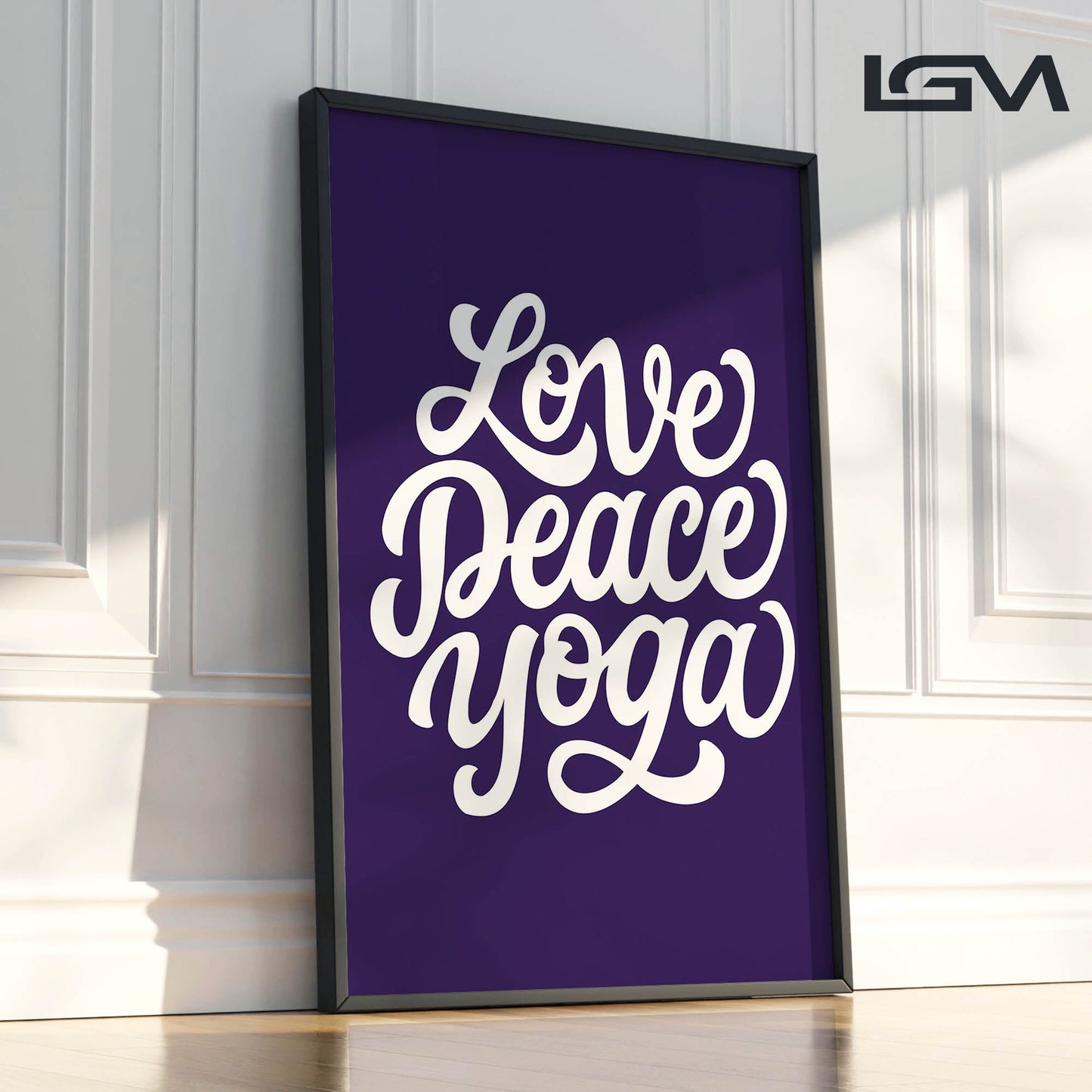 Love Peace Yoga - Luxury Framed Wall Art (Multiple Colors)