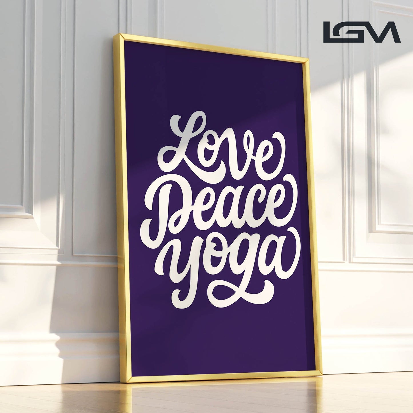 Love Peace Yoga - Luxury Framed Wall Art (Multiple Colors)