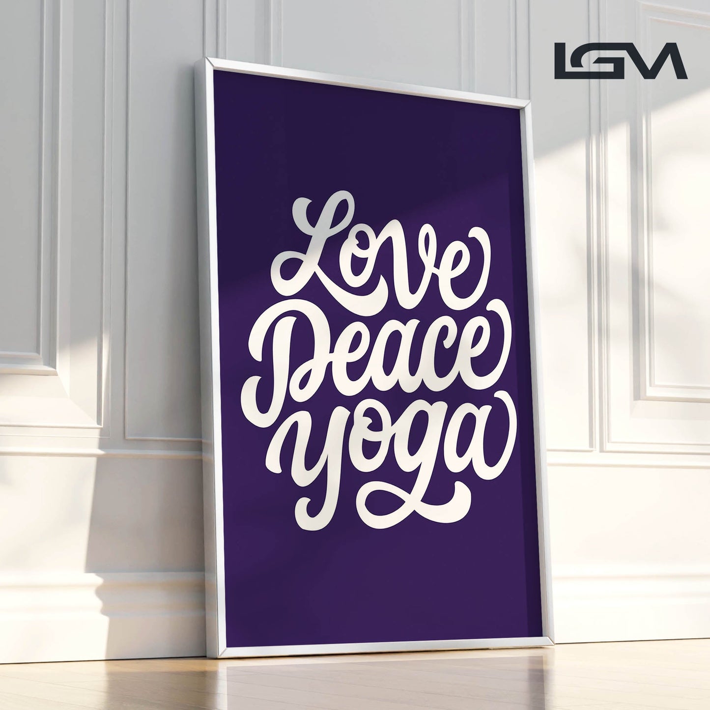 Love Peace Yoga - Luxury Framed Wall Art (Multiple Colors)