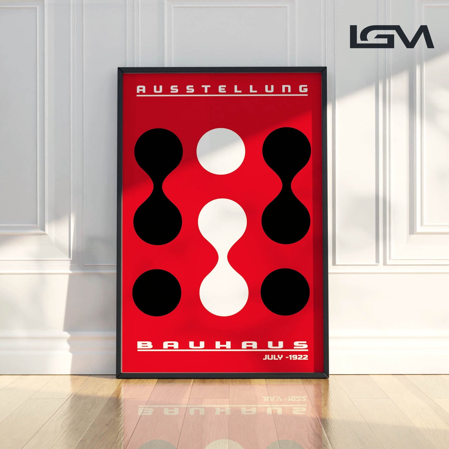 Form & Rhythm - Bauhaus Exhibition 1922 | Luxury Framed Glass Wall Art (Multiple Colors)