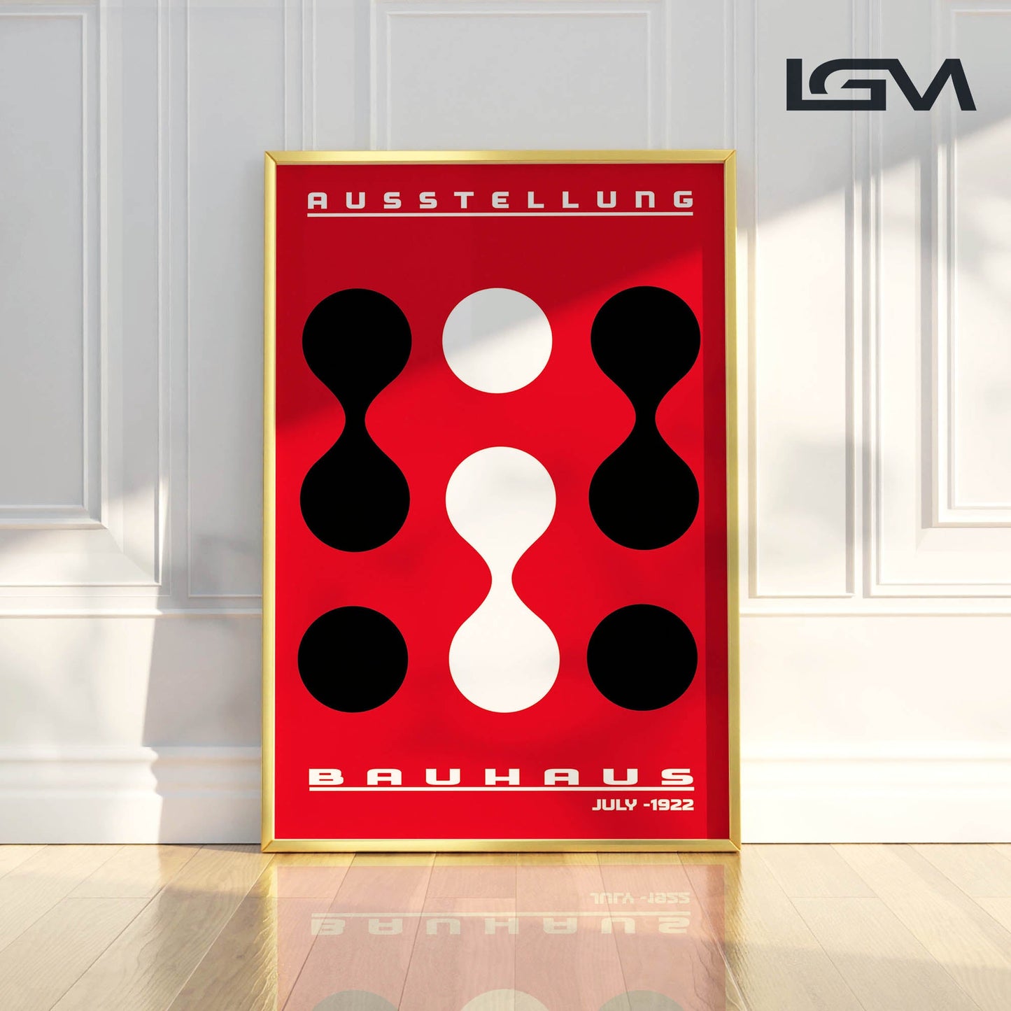 Form & Rhythm - Bauhaus Exhibition 1922 | Luxury Framed Glass Wall Art (Multiple Colors)